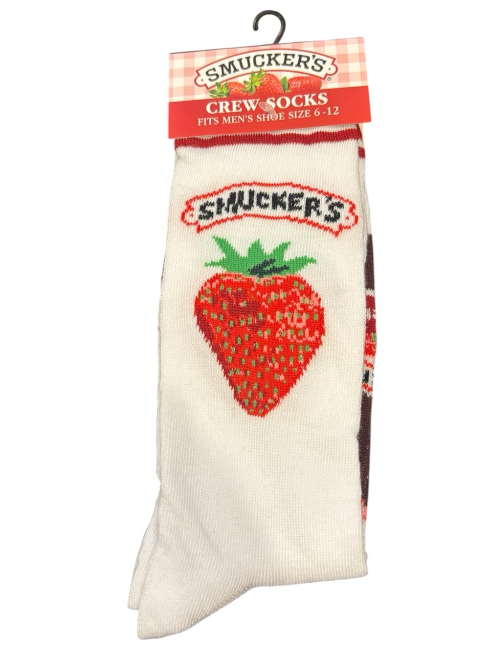 Smucker’s Strawberry Crew Socks Men’s 6-12 NEW